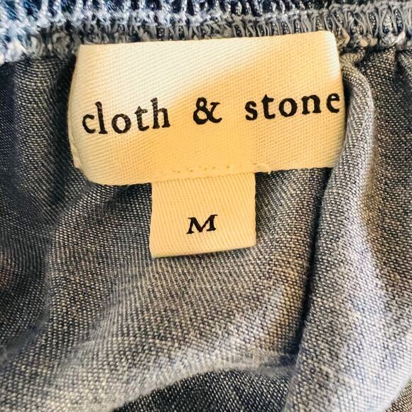 Cloth & Stone Denim Dress Belted Chambray Boho Minimalist Coastal Casual M - Picture 9 of 11